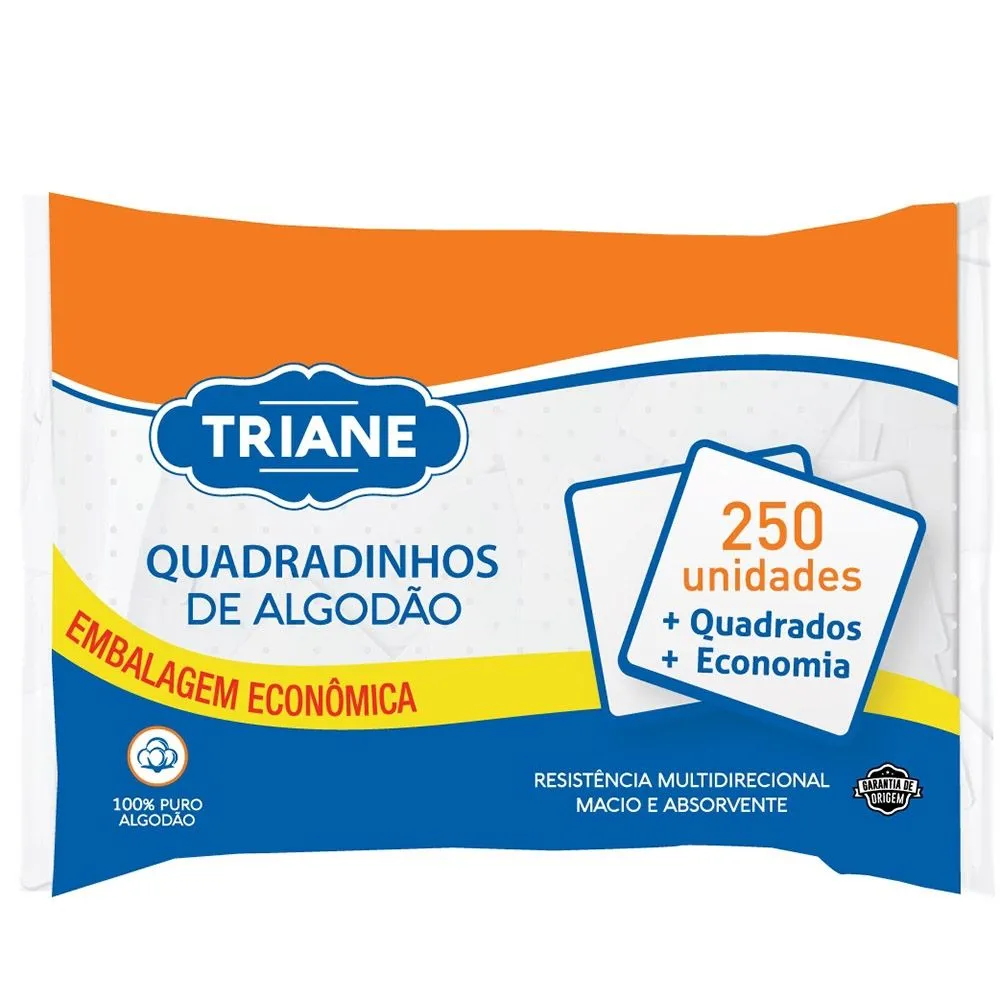 Quadradinho de Algodão com 250 Unidades Triane