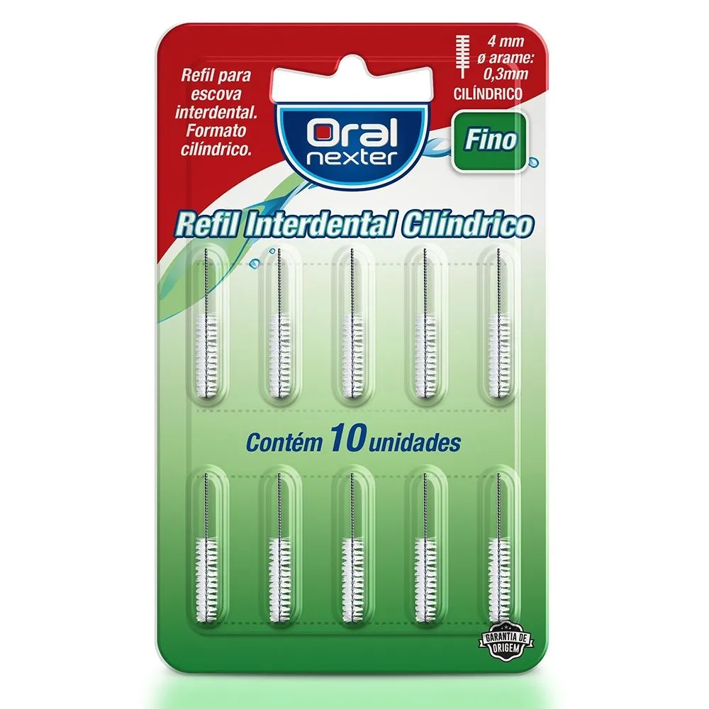 Refil Interdental Cilíndrico Fino com 10 unidades Oral Nexter