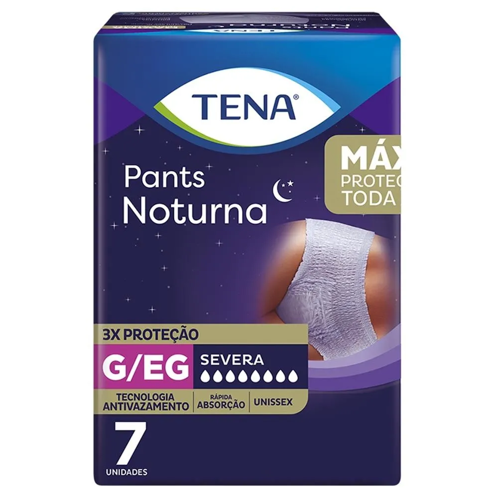 Roupa Íntima Descartável Pants Noturna Tamanho Grande e Extra Grande 7 unidades Tena