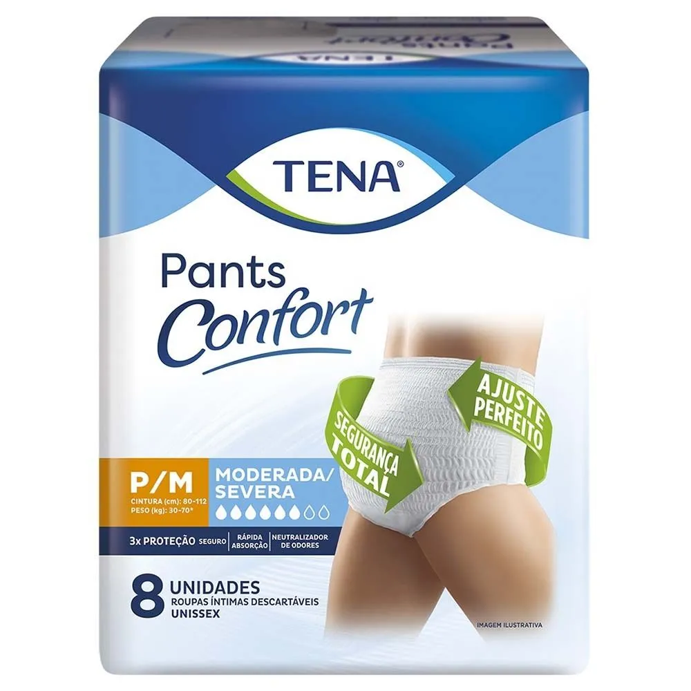 Roupa Íntima Pants Confort Tamanho Pequeno e Médio com 8 unidades Tena