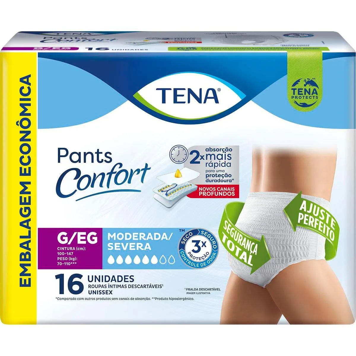Roupa Íntima Tena Pants Confort G/EG Embalagem Econômica 16 Unidades