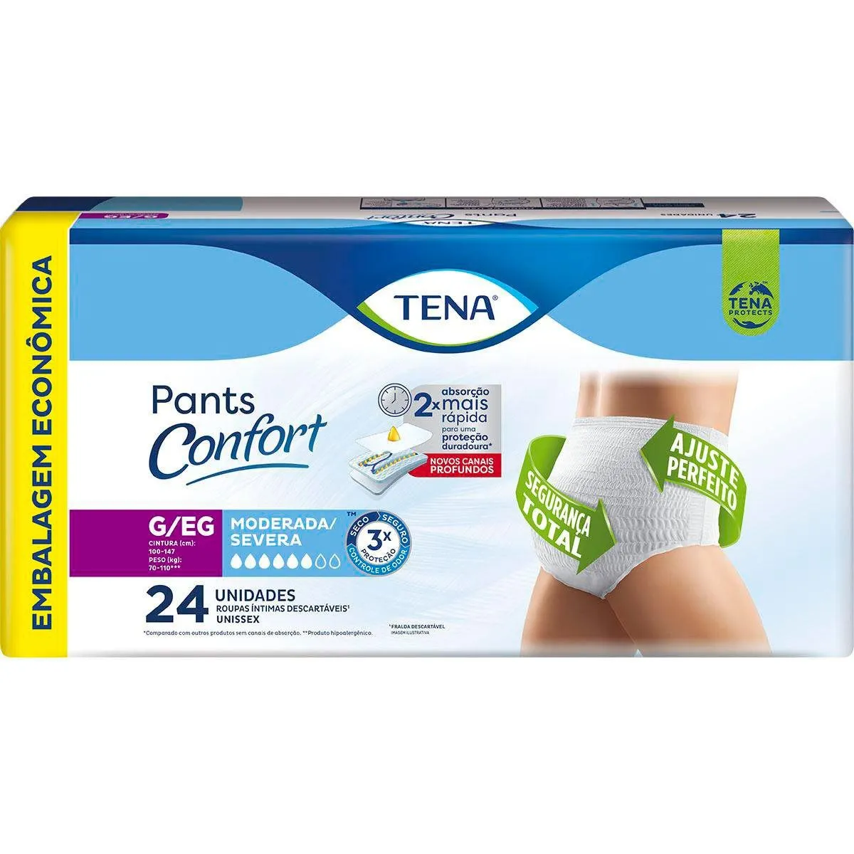 Roupa Íntima Tena Pants Confort G/EG Embalagem Econômica 24 Unidades