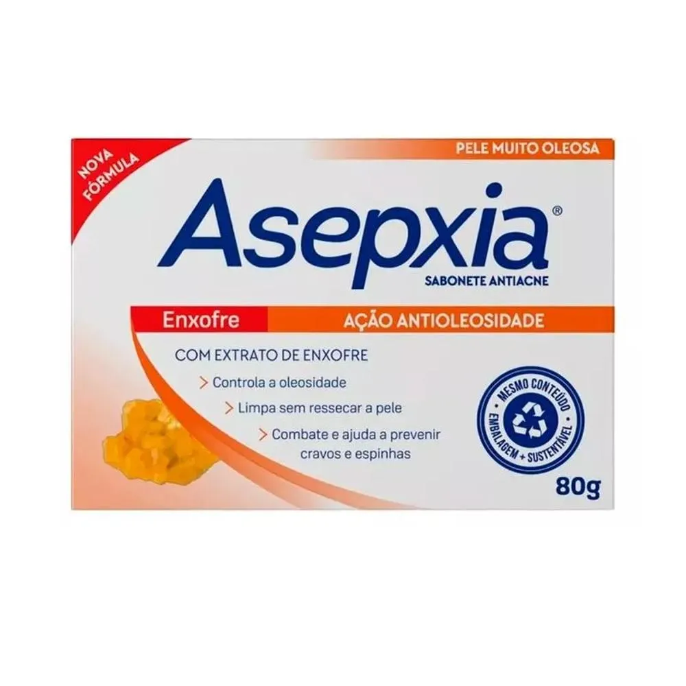 Sabonete  Asepxia Enxofre Ação Antioleosidade 80g