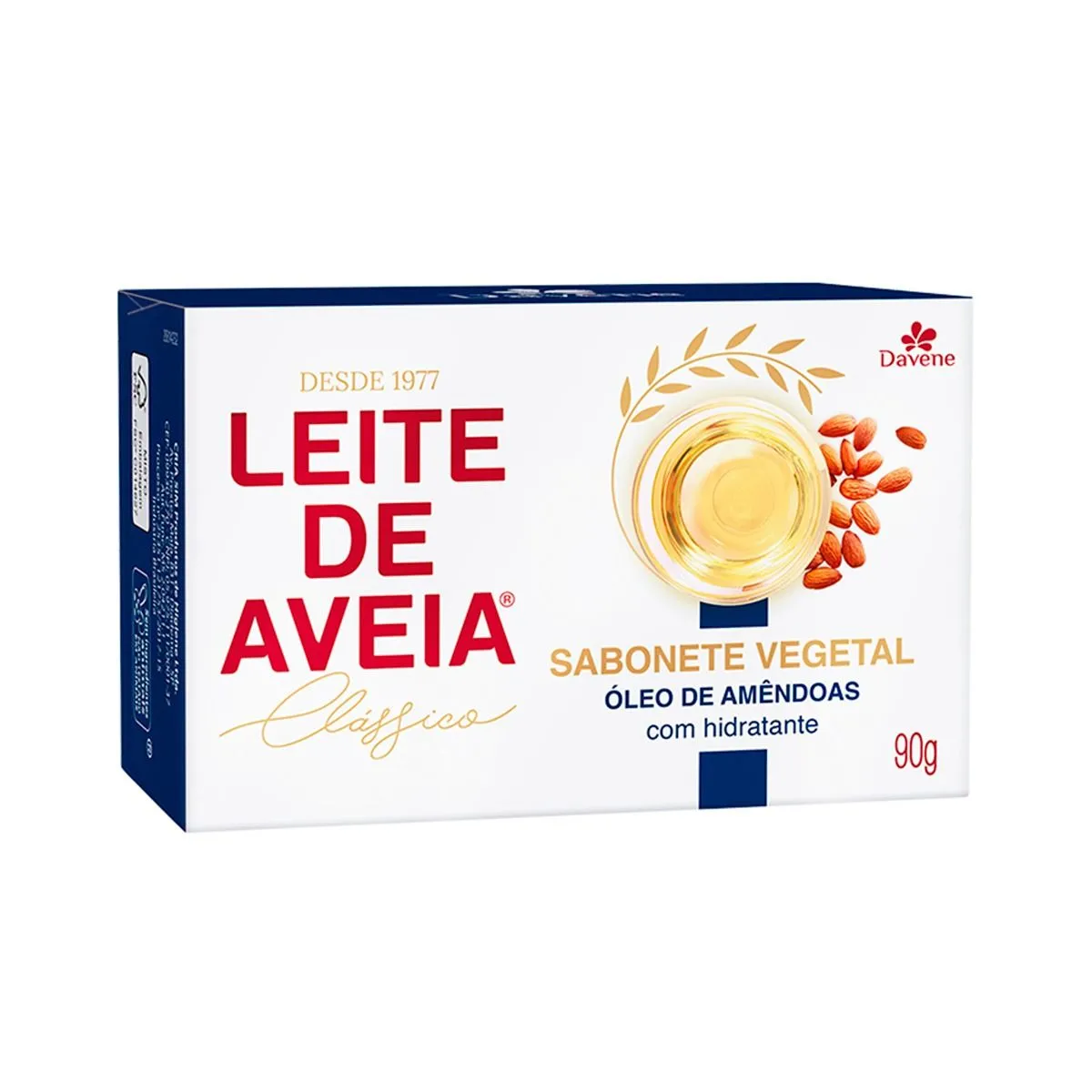 Sabonete Leite De Aveia Hidratante Óleo De Amêndoas Davene 90G
