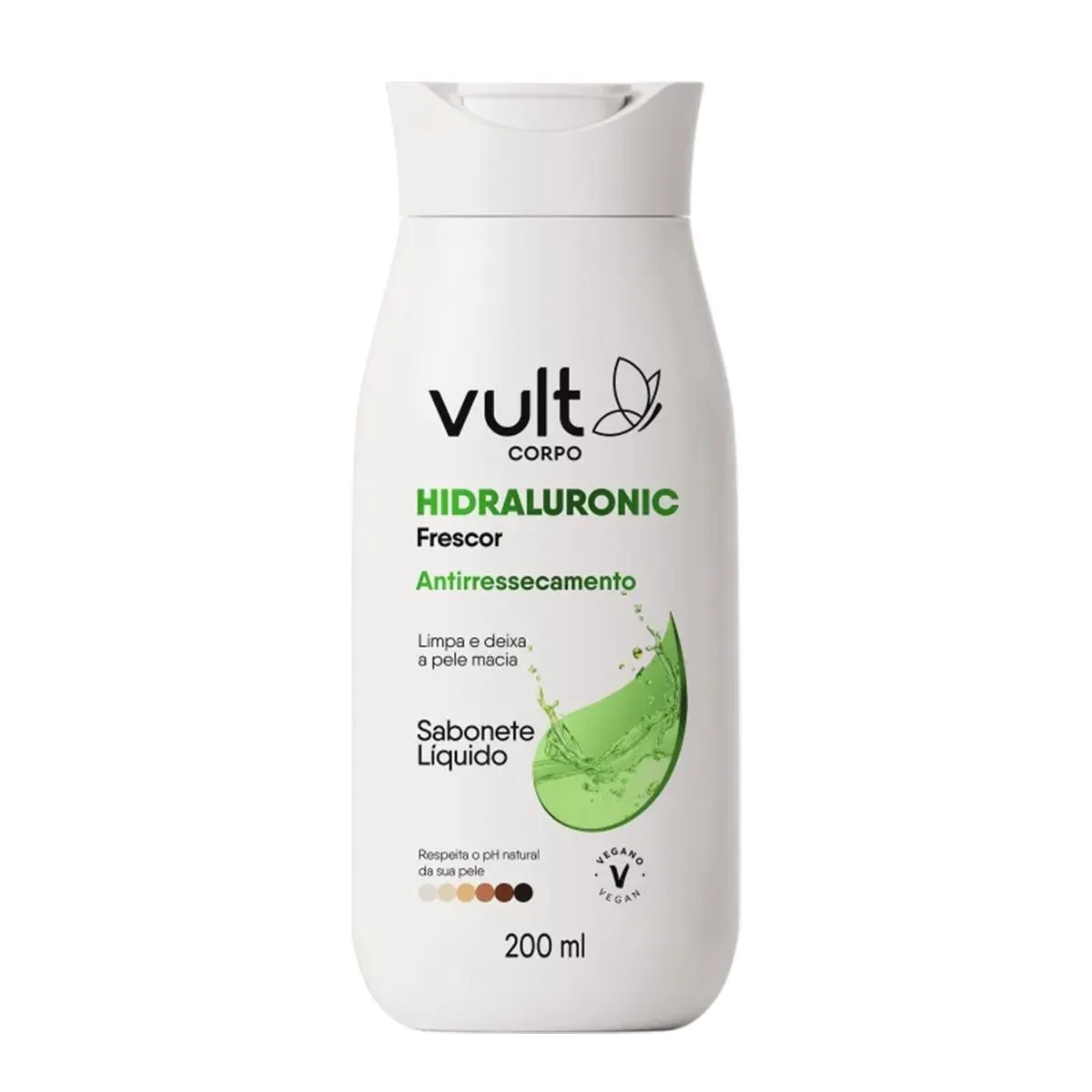 Sabonete Líquido Antiressecamento Hidraluronic Frescor Com 200ml Vult Corpo
