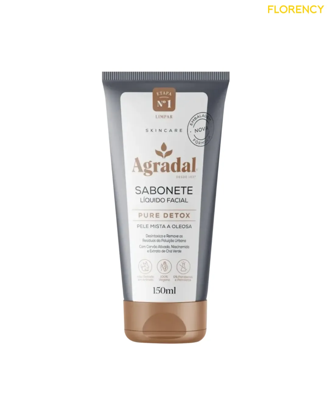 Sabonete Líquido Facial Agradal Pure Detox 150ml