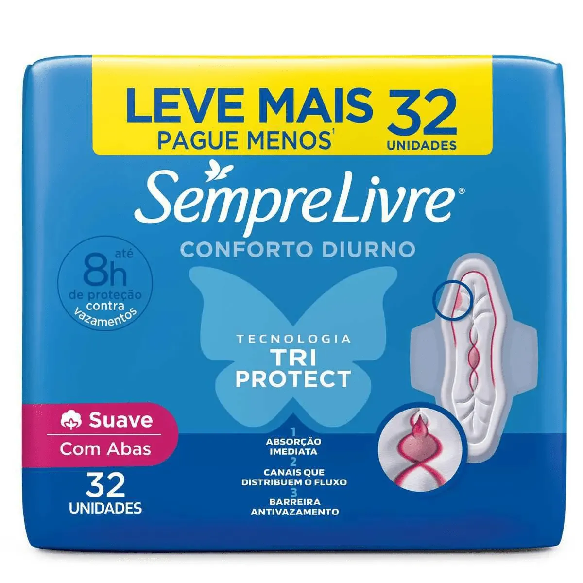 Sempre Livre Absorvente Adapt Plus Suave Com Abas 32un