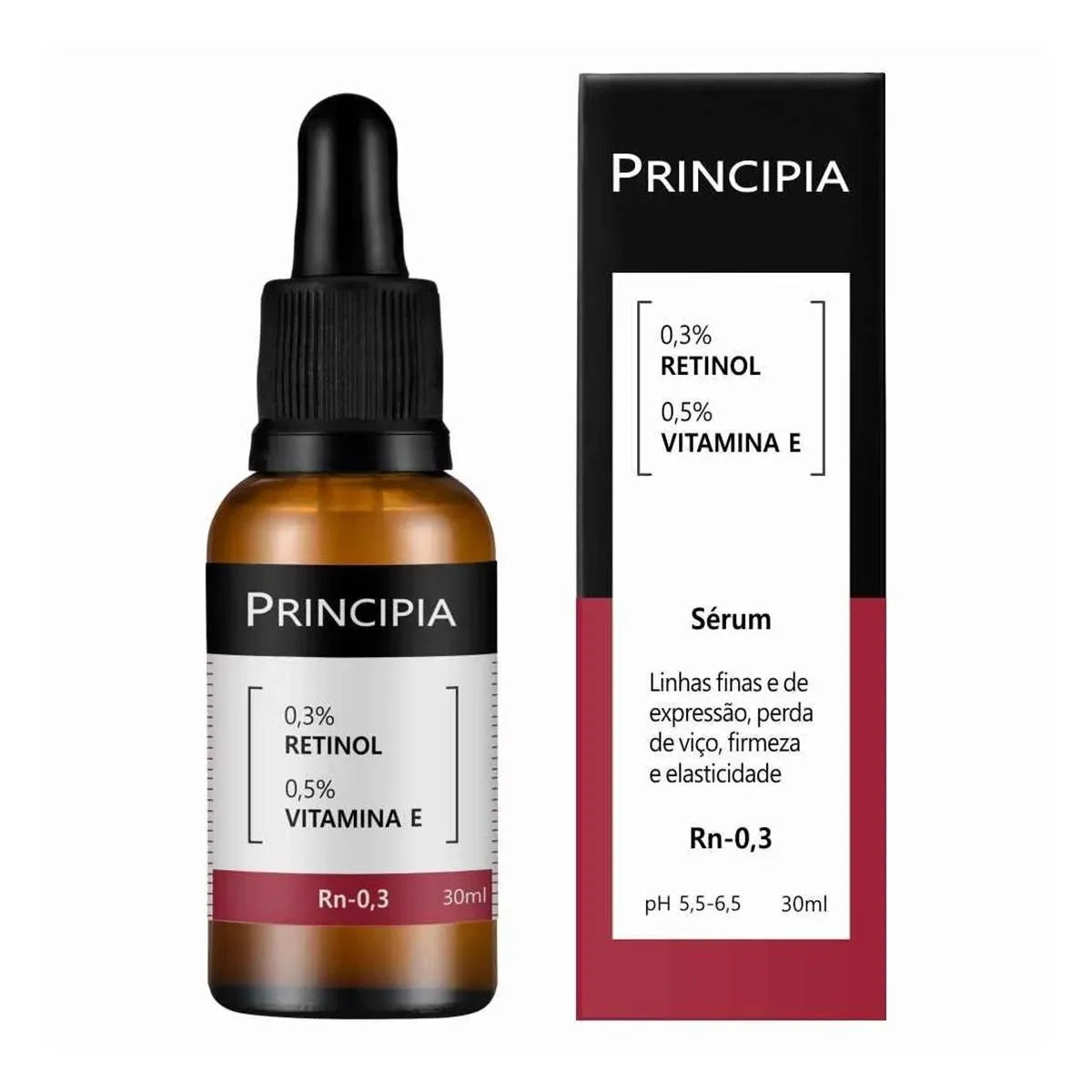 Sérum Anti-idade Retinol 0,3% e 0,5% Vitamina E Rn-0,3 Com 30ml Principia