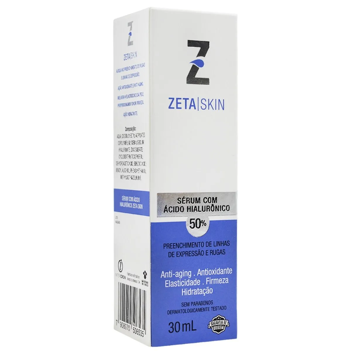 Sérum com Ácido Hialurônico 50% 30ml Zeta Skin