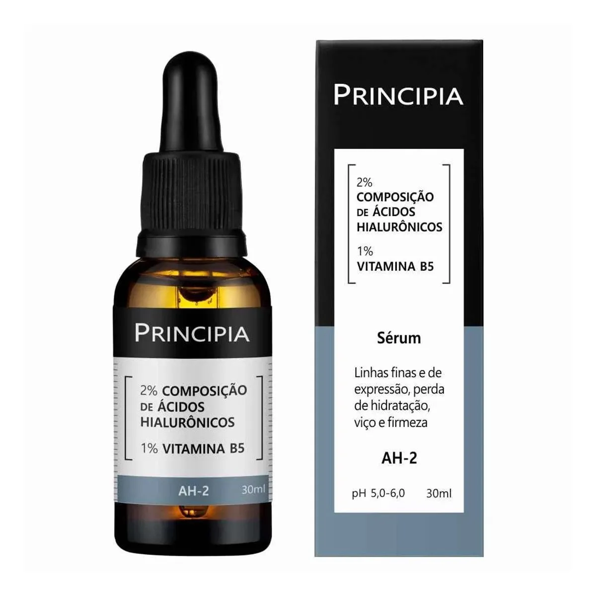 Sérum Hidratante Antissinais 2% Ácidos Hialurônicos e 1% Vitamina B5 Ah-2 Com 30ml Principia