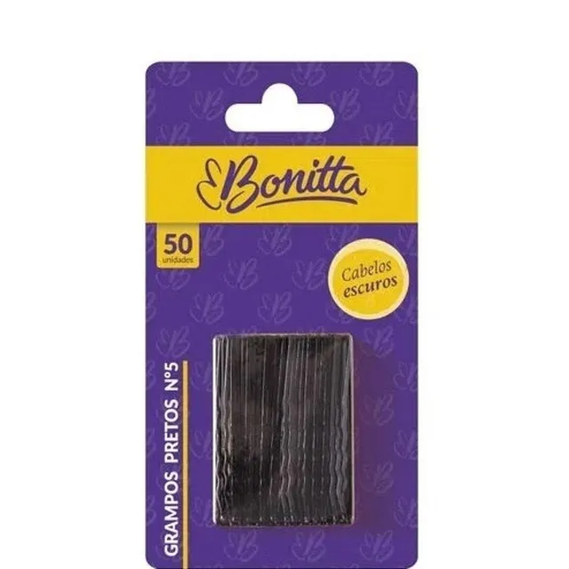 Grampos Para Cabelo N 5 Bonitta Preto 50 Unidades