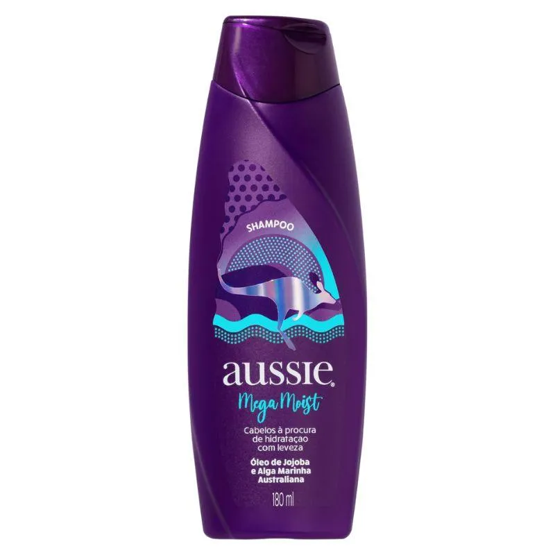Shampoo Aussie Mega Moist Óleo de Jojoba 180ml