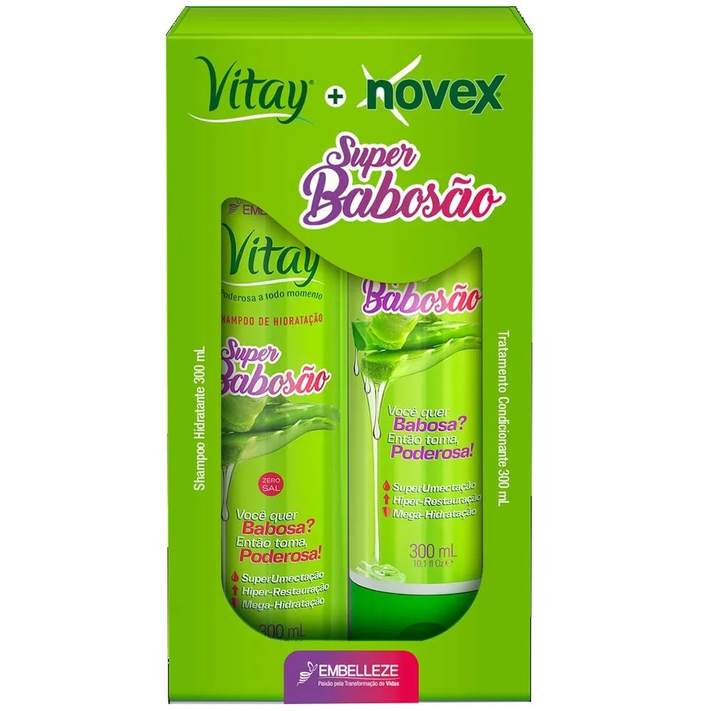 Shampoo E Condicionador Vitay Novex Super Babosão 300Ml Cada