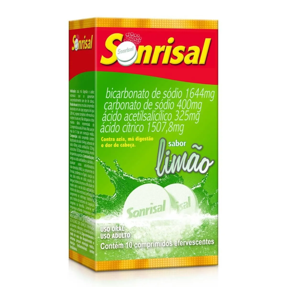 Sonrisal Sabor Limão com 10 comprimidos efervecentes