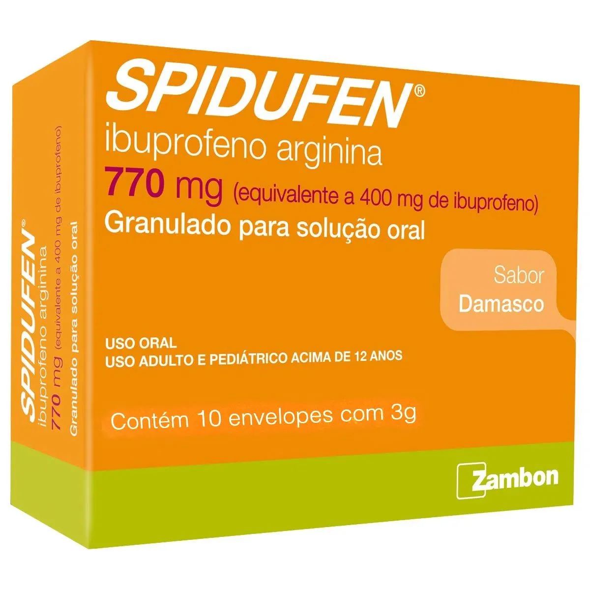 Spidufen 770mg Sabor Dmasco com 10 Envelopes com 3g cada