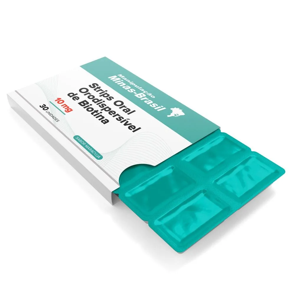 Strips Oral Orodispersível De Biotina 10Mg 30 Unidades Sabor Maracujá
