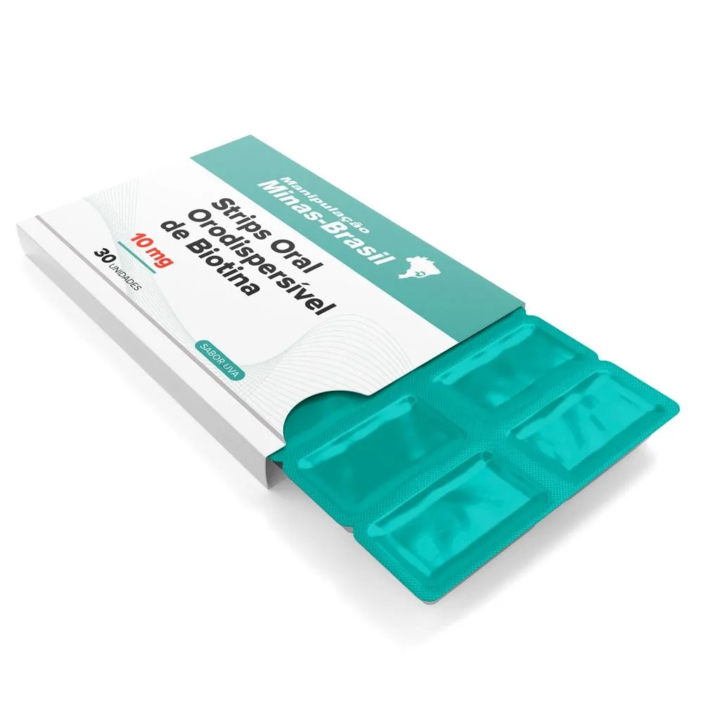 Strips Oral Orodispersível De Biotina 10Mg 30 Unidades Sabor Uva