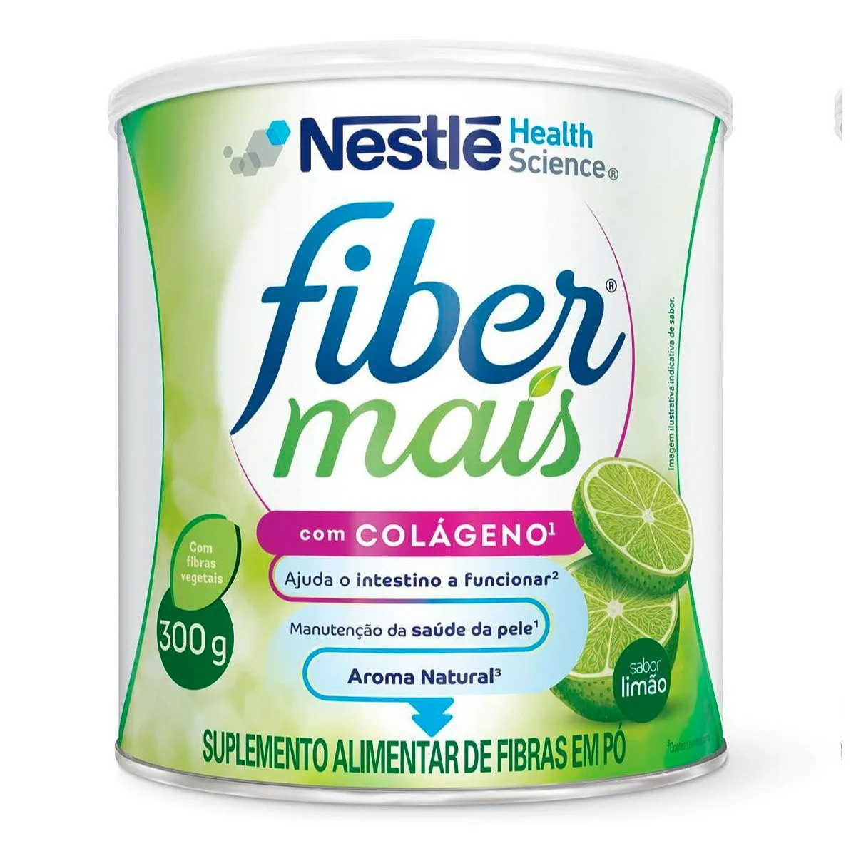 Suplemento Alimentar de Fibras Fibermais Colágeno Mix de Fibras Sabor Limão 300g