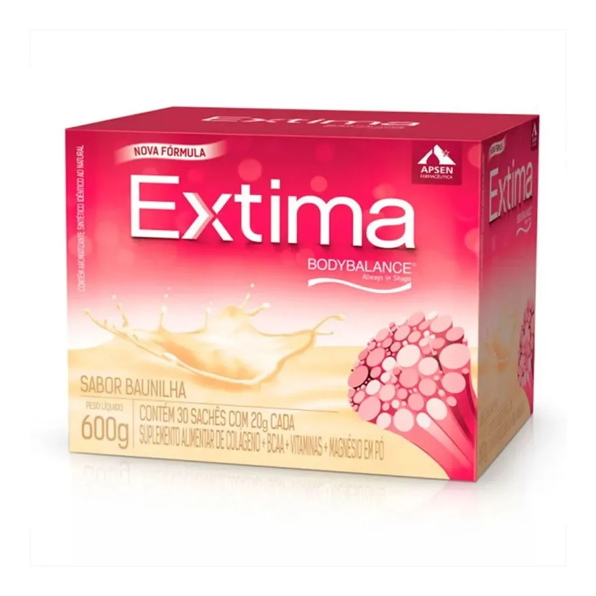 Suplemento Alimentar Extima Sabor Baunilha Com 30 Sachês De 20g Cada