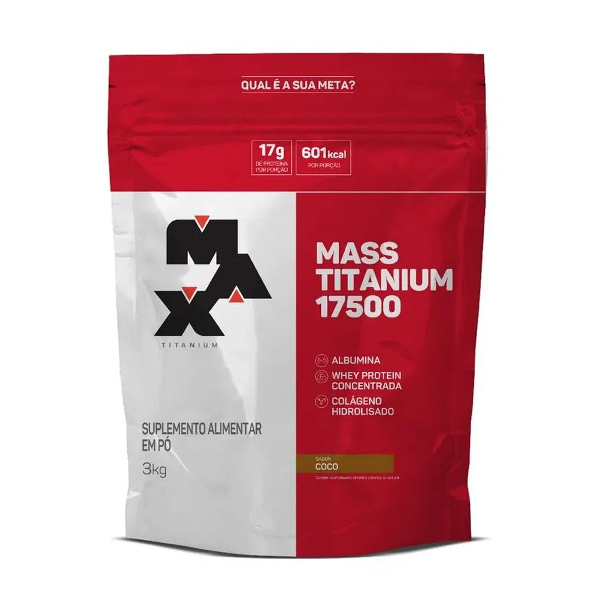Suplemento Energético Mass Titanium 17500 - Max Titanium Sabor Coco 3Kg