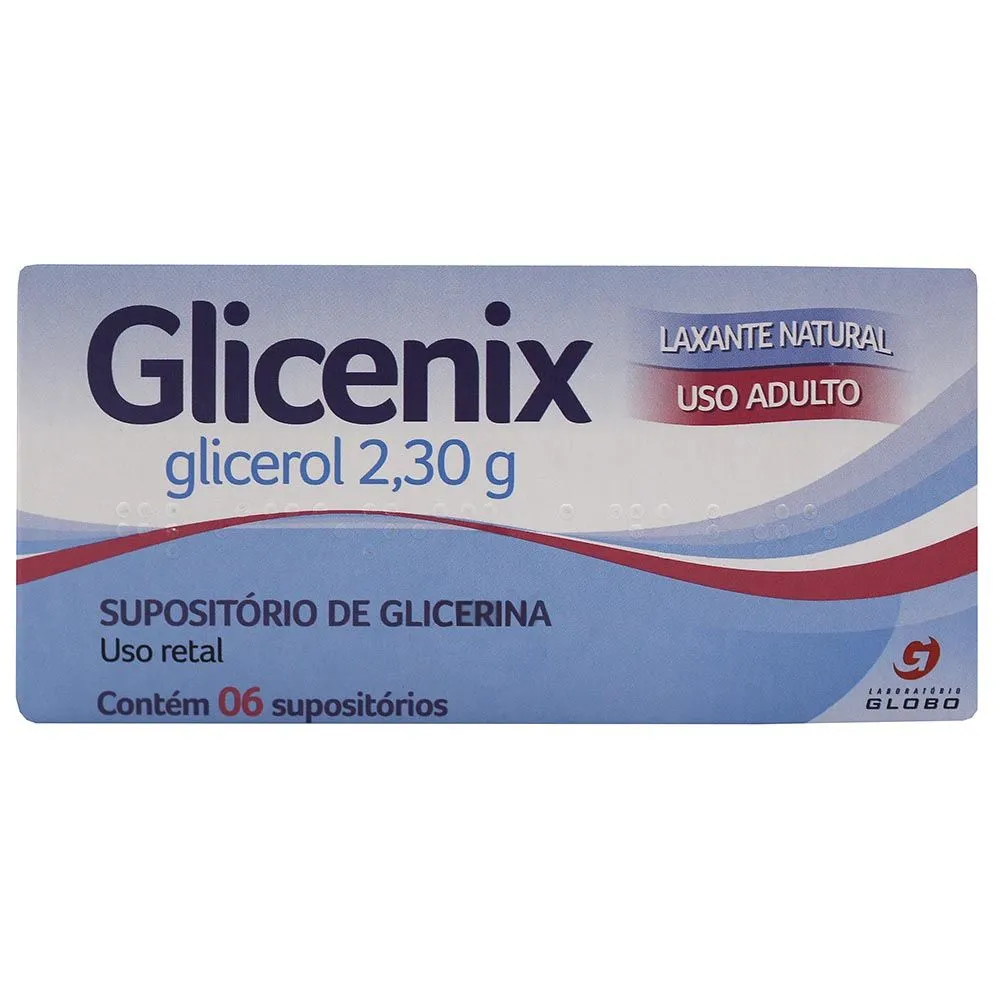 Supositório De Glicerina Glicenix Adulto Com 6 Unidades