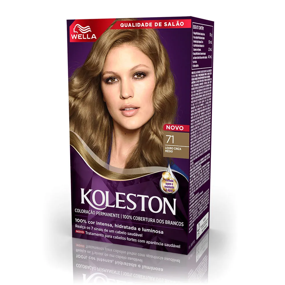 Tinta de Cabelo Koleston 71 Louro Cinza Médio