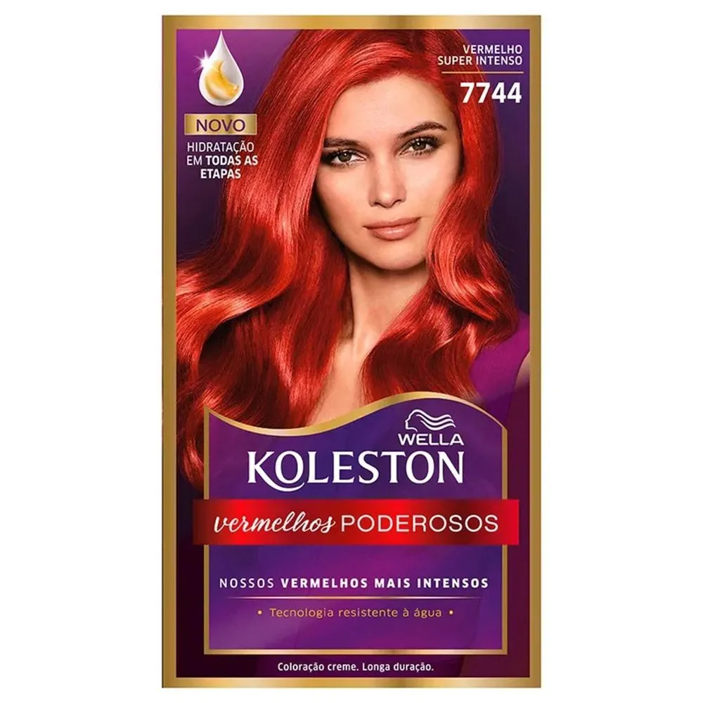 Tintura Wella Koleston Kit Creme 7744 Vermelho Super Intenso Vermelhos Poderosos
