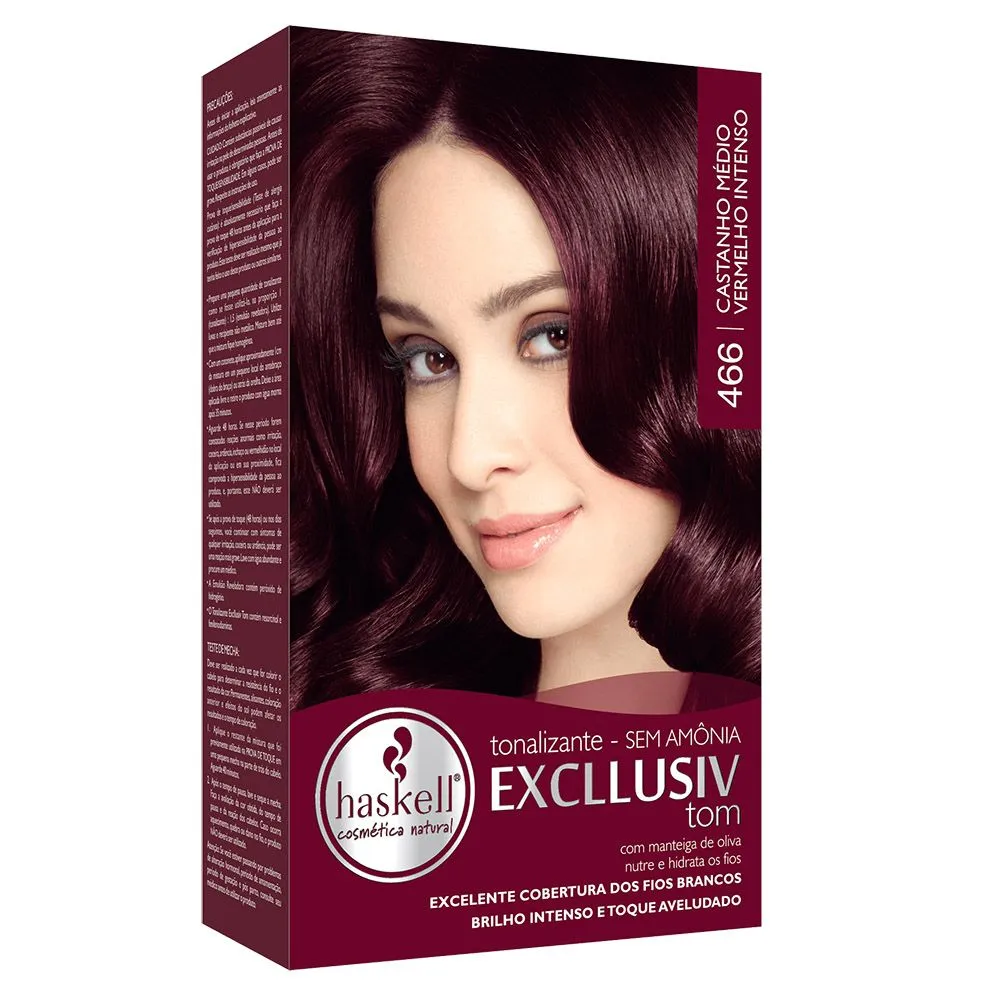 Tonalizante Haskell Castanho Médio Vermelho Intenso - 466