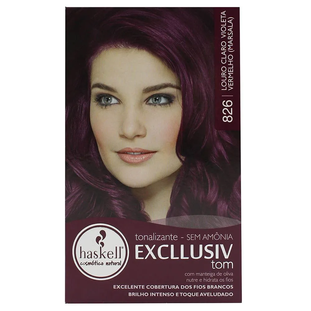 Tonalizante Haskell Louro Claro Violeta Vermelho Marsala - 826