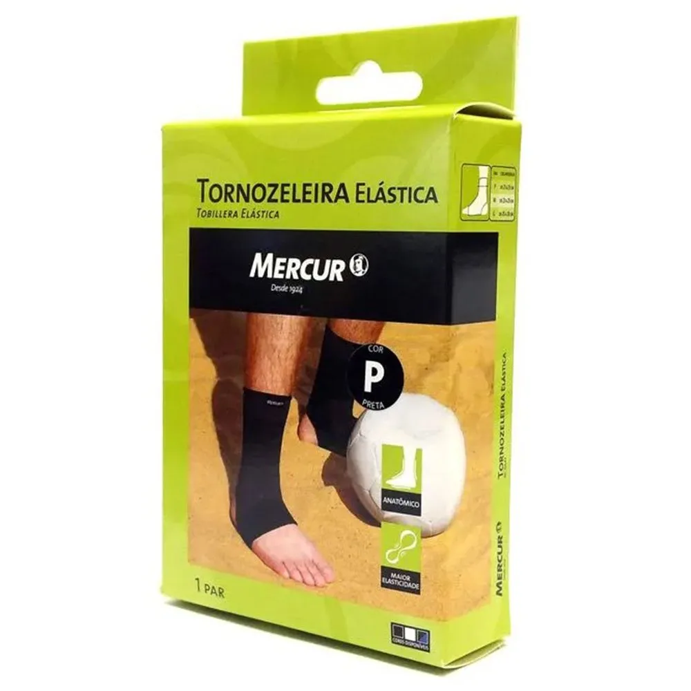 Tornozeleira Elástica Tamanho P Preta Mercur
