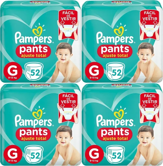 Kit 4 Fraldas Pampers Pants G c/ 52 Unidades cada
