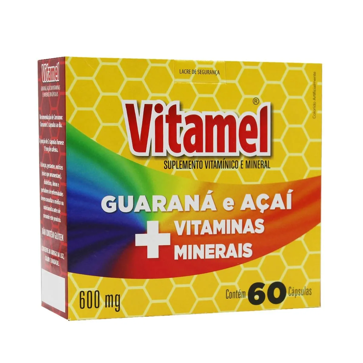 Vitamel Guaraná e Açai + Vitaminas 600mg com 60 Cápsulas