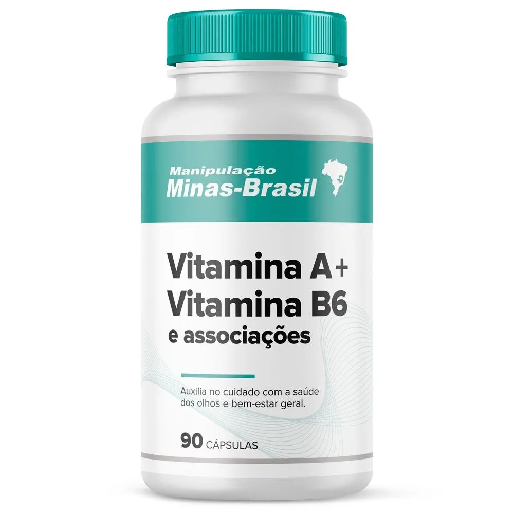 Vitamina A 100 UI Vitamina B6 50 mg Vitamina C 300 mg Zinco 7mg - 90 Cápsulas