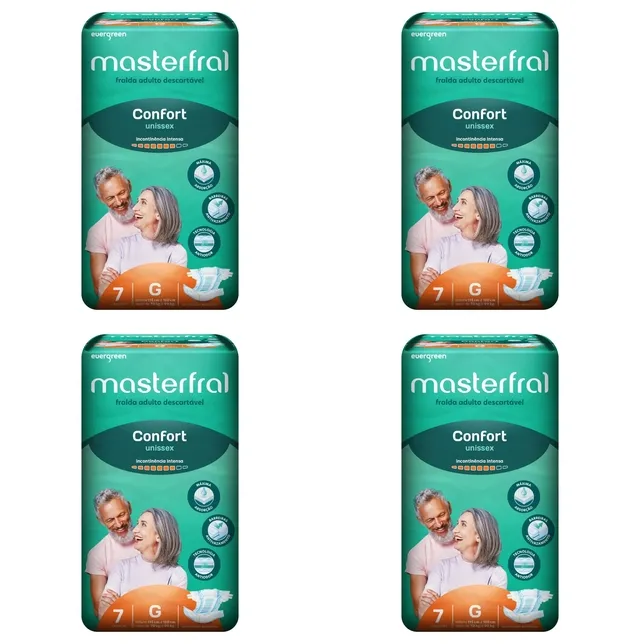 Kit 4 Fraldas Masterfral Confort G c/7 Unidades cada