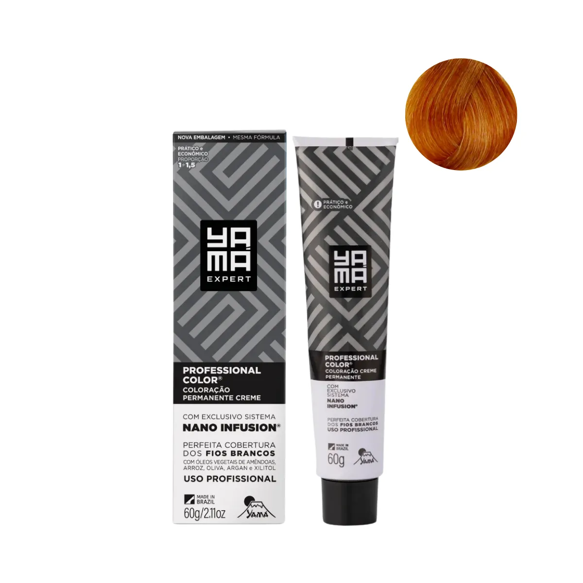 Yamá Color Nano Infusion 8.34 Loiro Claro Dourado Acobreado | By Linda