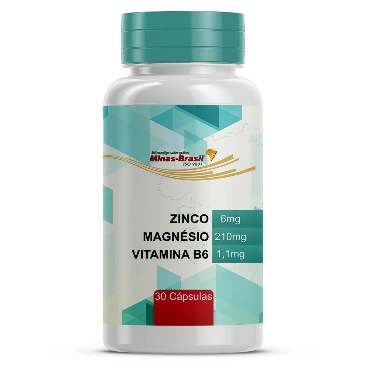 Zinco 6mg + Magnésio 210mg + Vitamina B6 1,1mg 30 Cápsulas