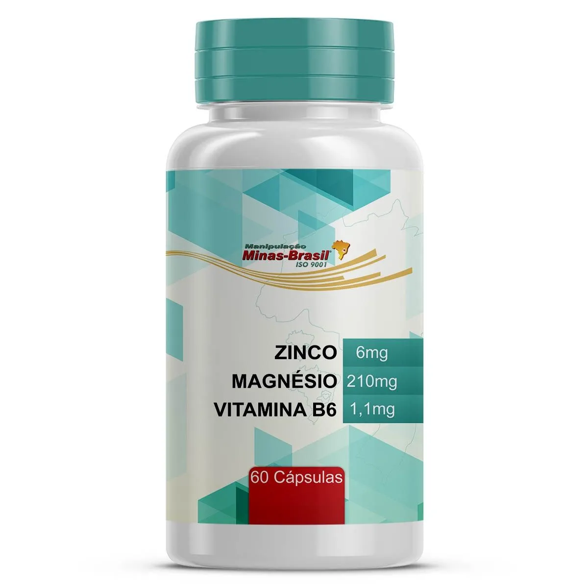 Zinco 6mg + Magnésio 210mg + Vitamina B6 1,1mg 60 Cápsulas